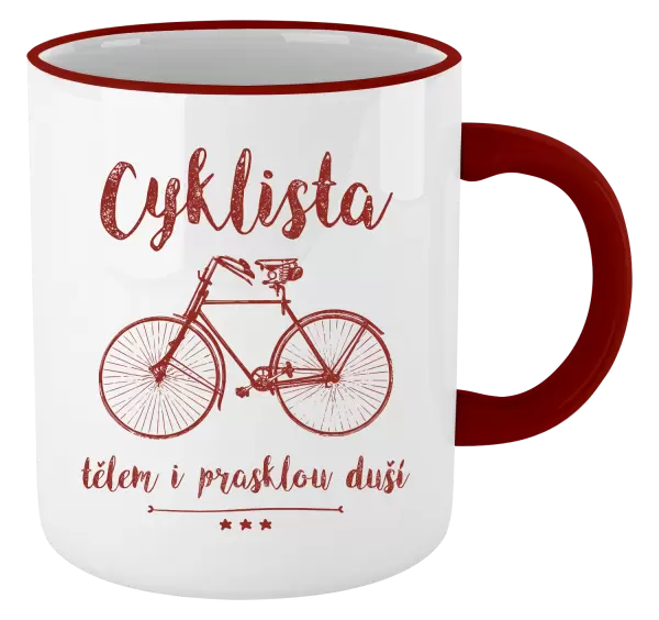 Hrnek Cyklista tělem i prasklou duší