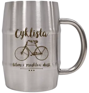 Nerezový chladicí půllitr Cyklista tělem i prasklou duší