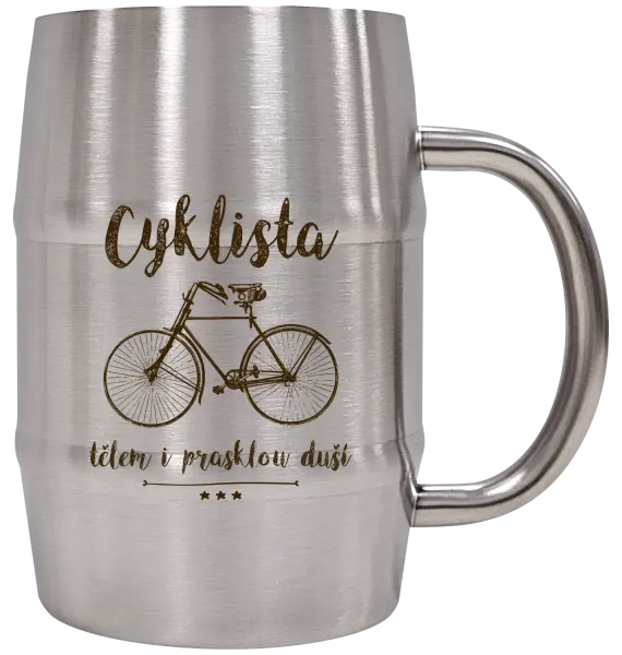Nerezový chladicí půllitr Cyklista tělem i prasklou duší