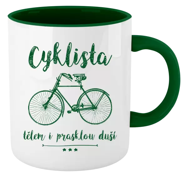 Hrnek Cyklista tělem i prasklou duší