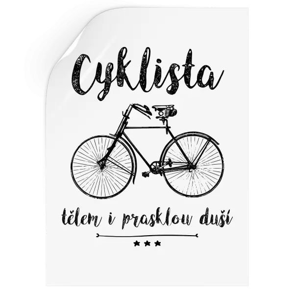 Samolepka Cyklista tělem i prasklou duší
