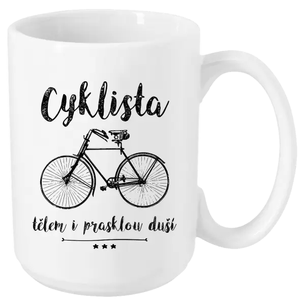 Hrnek Cyklista tělem i prasklou duší