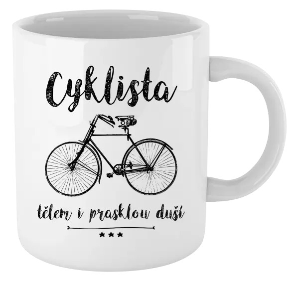 Hrnek Cyklista tělem i prasklou duší