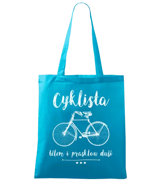 Látková taška Cyklista tělem i prasklou duší