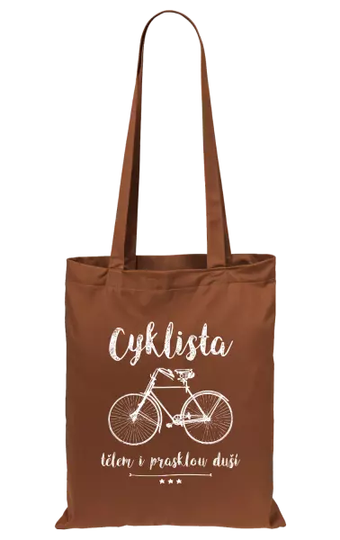 Látková taška Cyklista tělem i prasklou duší