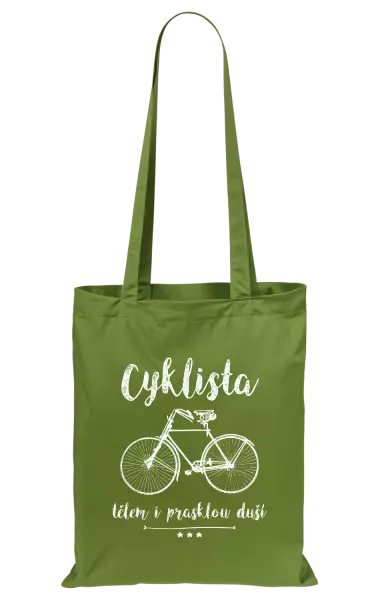 Látková taška Cyklista tělem i prasklou duší