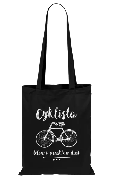 Látková taška Cyklista tělem i prasklou duší