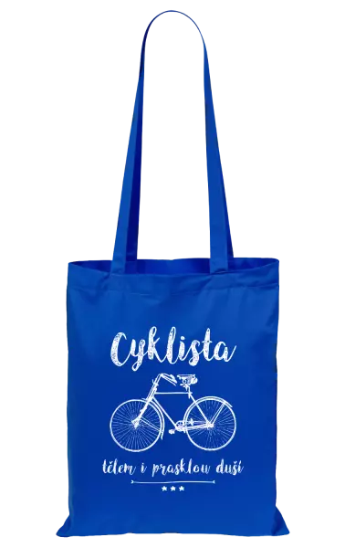 Látková taška Cyklista tělem i prasklou duší