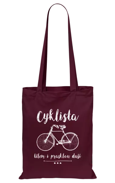 Látková taška Cyklista tělem i prasklou duší