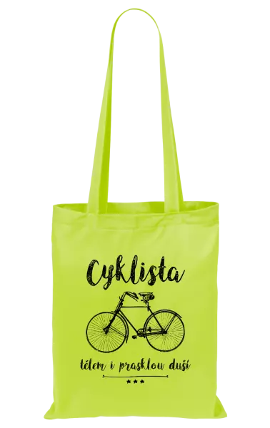 Látková taška Cyklista tělem i prasklou duší