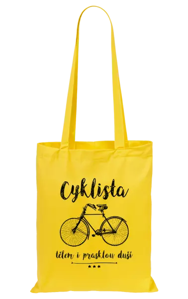 Látková taška Cyklista tělem i prasklou duší