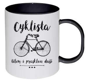 Plastový hrnek Cyklista tělem i prasklou duší