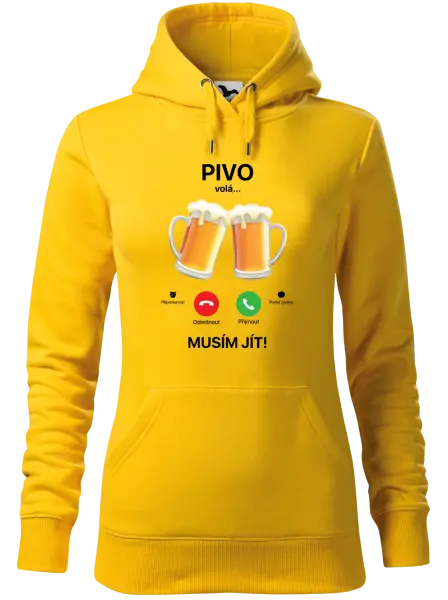 Dámská mikina Pivo volá... musím jít!
