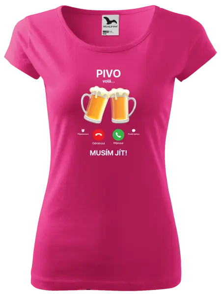 Dámské tričko Pivo volá... musím jít!