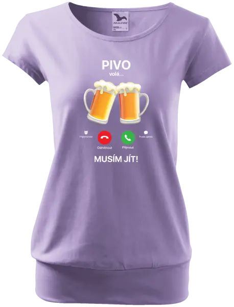 Dámské tričko Pivo volá... musím jít!