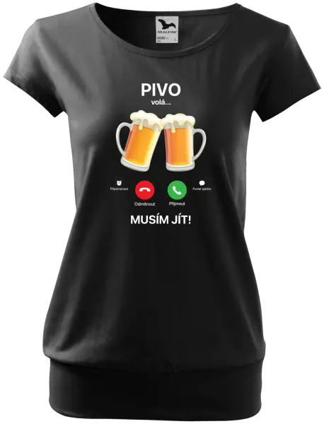 Dámské tričko Pivo volá... musím jít!
