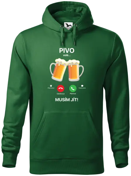 Pánská mikina Pivo volá... musím jít!