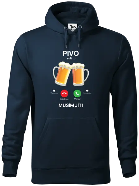 Pánská mikina Pivo volá... musím jít!