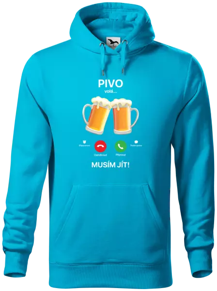 Pánská mikina Pivo volá... musím jít!