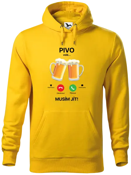 Pánská mikina Pivo volá... musím jít!