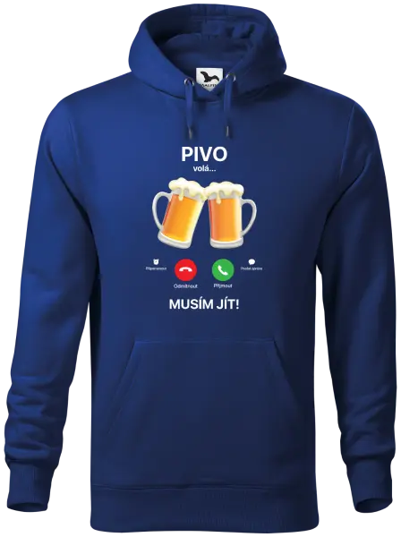 Pánská mikina Pivo volá... musím jít!