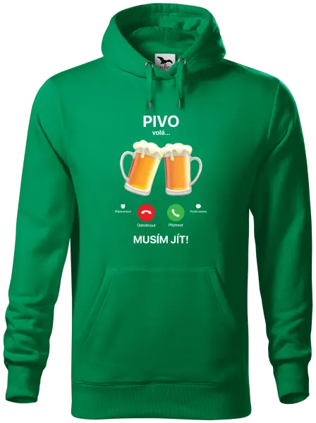 Pánská mikina Pivo volá... musím jít!