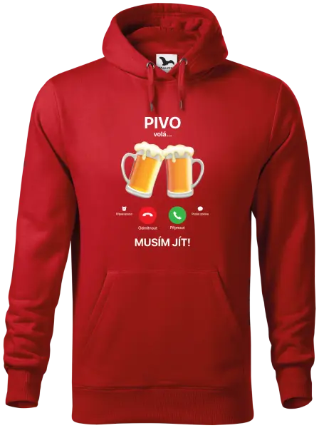 Pánská mikina Pivo volá... musím jít!