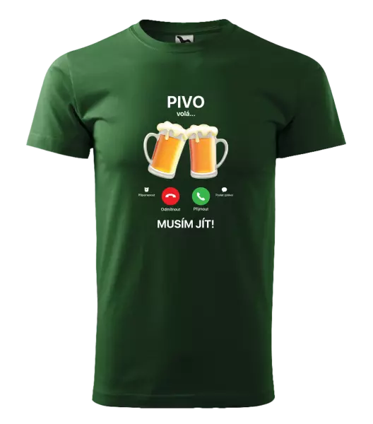 Pánské tričko Pivo volá... musím jít!