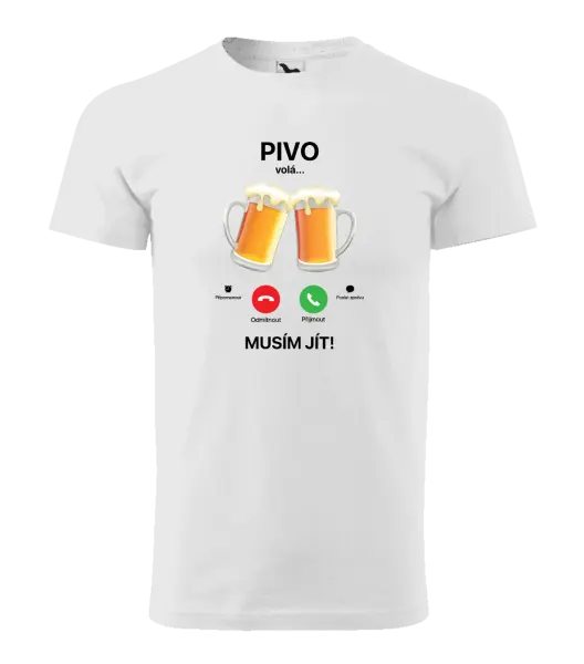 Pánské tričko Pivo volá... musím jít!
