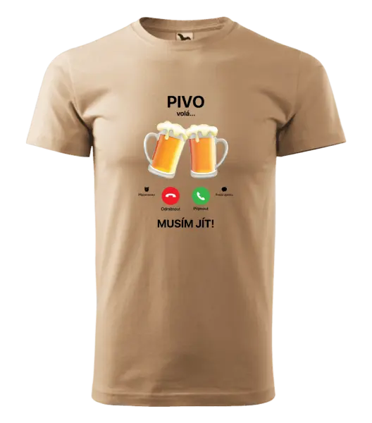 Pánské tričko Pivo volá... musím jít!