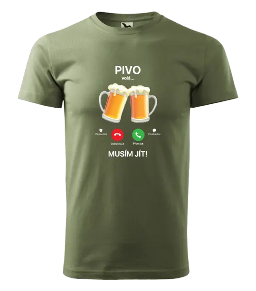 Pánské tričko Pivo volá... musím jít!