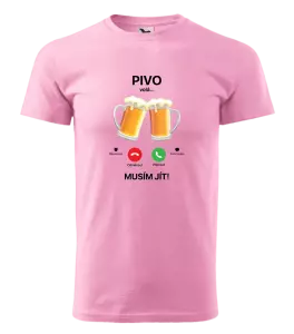 Pánské tričko Malfini Basic Pivo volá... musím jít!