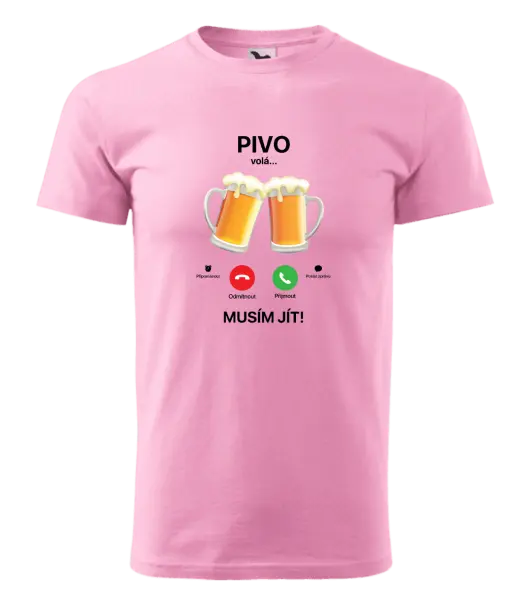 Pánské tričko Pivo volá... musím jít!