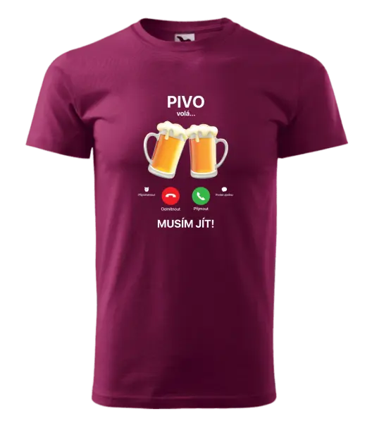 Pánské tričko Pivo volá... musím jít!