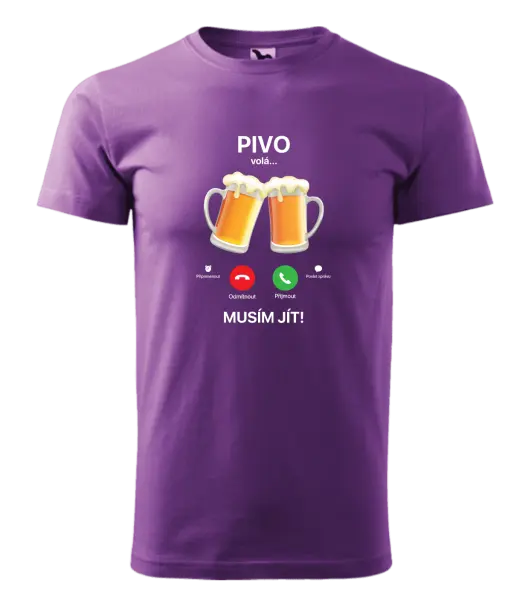 Pánské tričko Pivo volá... musím jít!