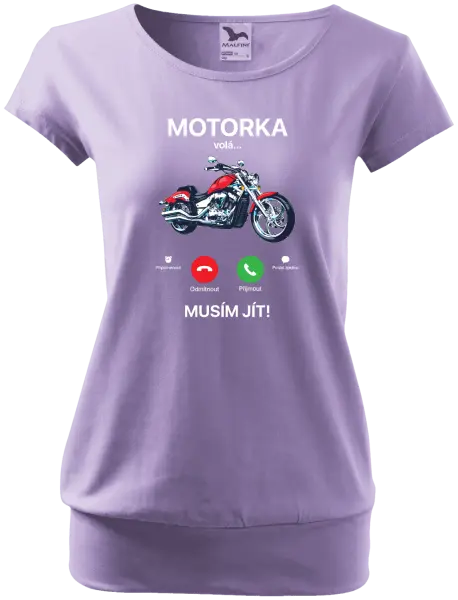 Dámské tričko Motorka volá... musím jít!
