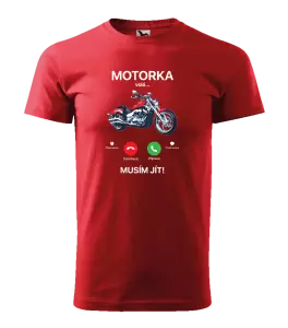 Pánské tričko Malfini Basic Motorka volá... musím jít!
