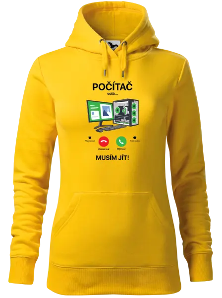 Dámská mikina Počítač volá... musím jít!