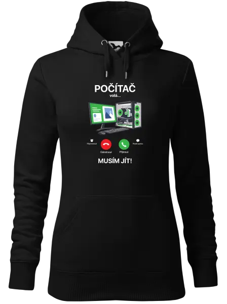 Dámská mikina Počítač volá... musím jít!