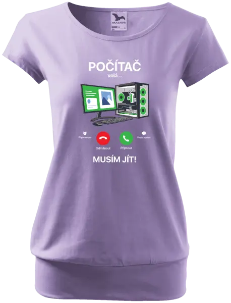 Dámské tričko Počítač volá... musím jít!