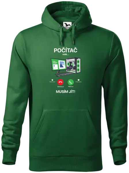 Pánská mikina Počítač volá... musím jít!
