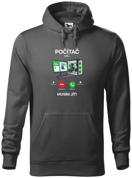 Pánská mikina Počítač volá... musím jít!
