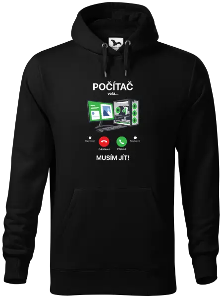 Pánská mikina Počítač volá... musím jít!