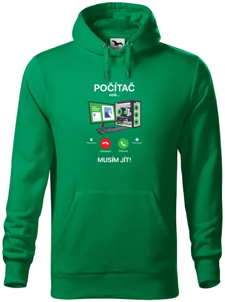 Pánská mikina Počítač volá... musím jít!