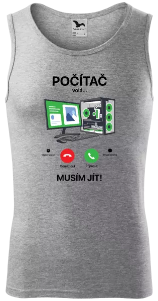 Pánské tílko Počítač volá... musím jít!