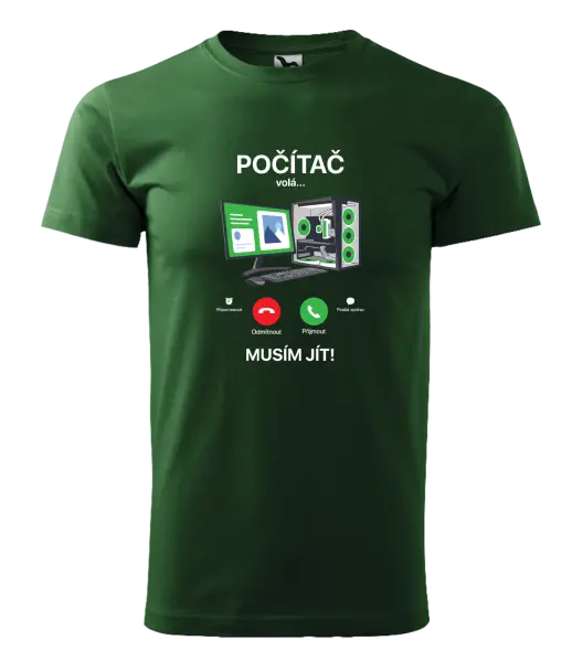 Pánské tričko Počítač volá... musím jít!