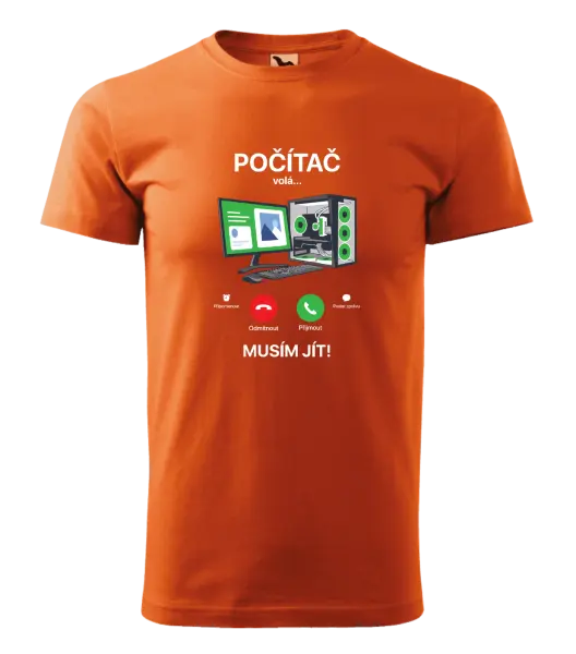 Pánské tričko Počítač volá... musím jít!