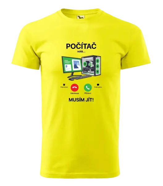 Pánské tričko Počítač volá... musím jít!
