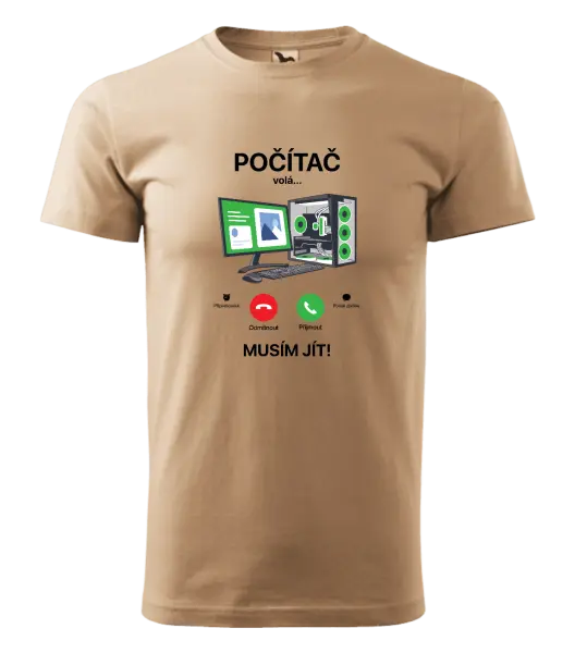 Pánské tričko Počítač volá... musím jít!