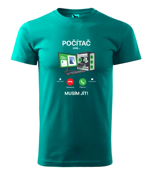 Pánské tričko Počítač volá... musím jít!